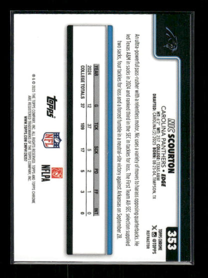 Nic Scourton - 2025 Topps Chrome Football - Refractor - Rookie