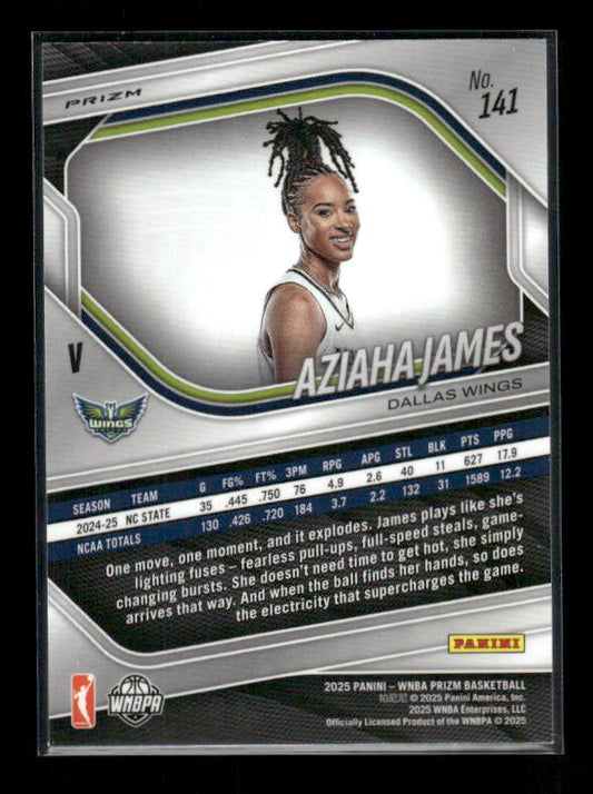 Aziaha James - 2025 Prizm WNBA - White Seismic - Rookie Variation