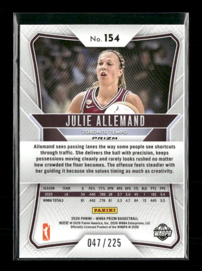 Julie Allemand - 2026 Prizm WNBA - Lime Green Prizm /225