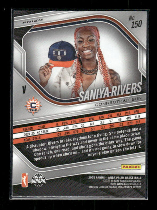 Saniya Rivers - 2025 Prizm WNBA - White Seismic - Rookie Variation