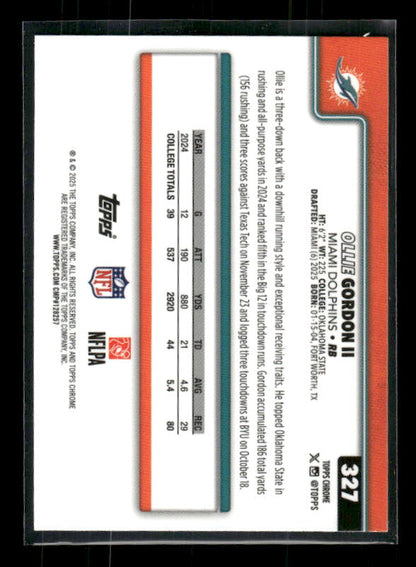 Ollie Gordon II - 2025 Topps Chrome Football - Red White & Blue Refractor - Rookie