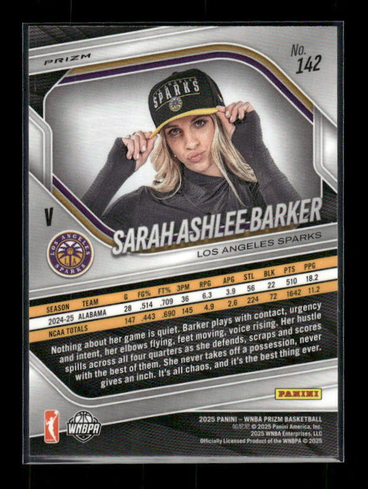 Sarah Ashlee Barker - 2025 Prizm WNBA - WNBA Logo Prizm - Rookie Variation