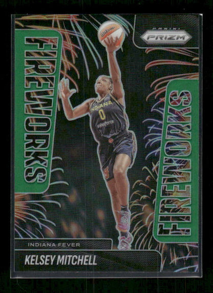 Kelsey Mitchell - 2025 Prizm WNBA - Green Fireworks
