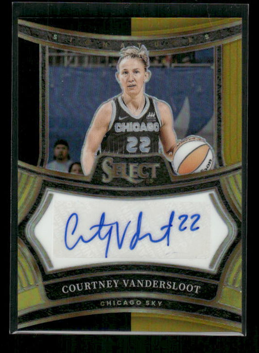 Courtney Vandersloot - 2025 Select WNBA - Black & Gold Prizm Signatures /5 Auto