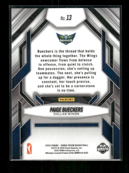 Paige Bueckers - 2025 Prizm WNBA - Fearless - Rookie