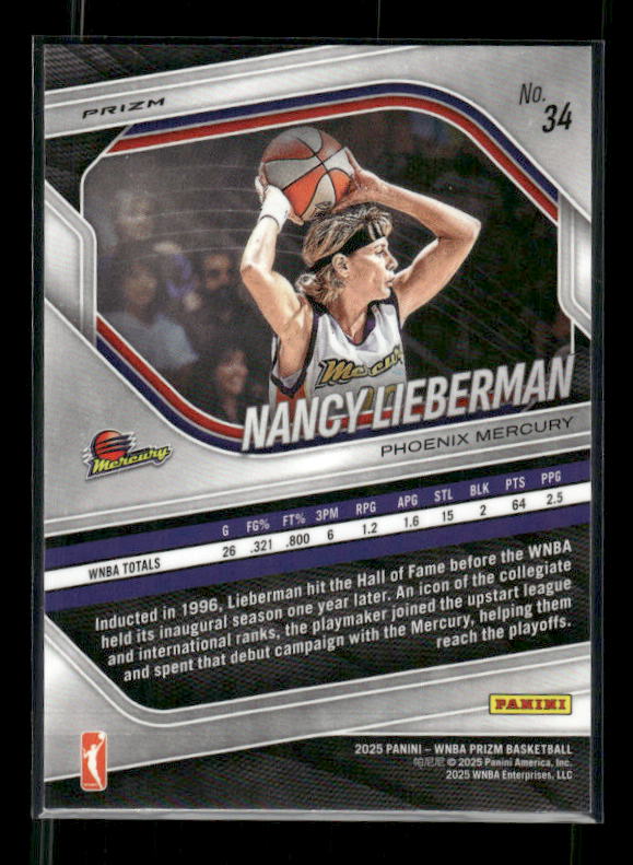 Nancy Lieberman - 2025 Prizm WNBA - Ice Prizm