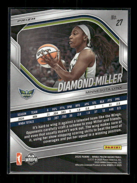 Diamond Miller - 2025 Prizm WNBA - Blue Velocity