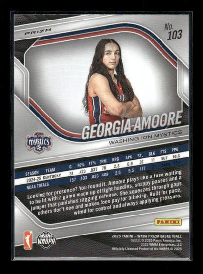 Georgia Amoore - 2025 Prizm WNBA - White Seismic - Rookie