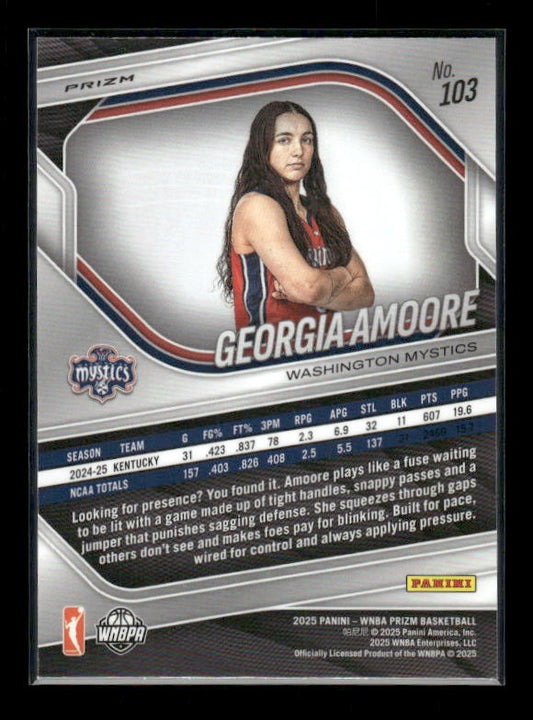 Georgia Amoore - 2025 Prizm WNBA - White Seismic - Rookie