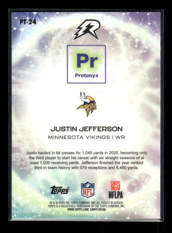 Justin Jefferson - 2025 Resurgence Football - Yellow Surge Protonyx /225
