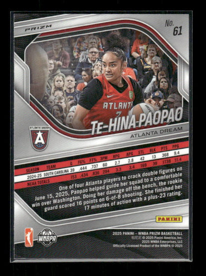 Te Hina Paopao - 2025 Prizm WNBA - White Seismic - Rookie