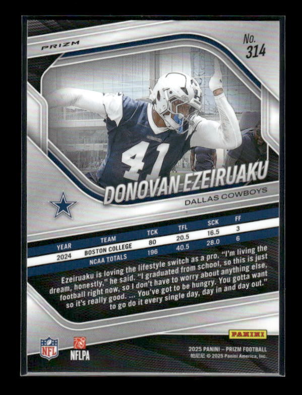 Donovan Ezeiruaku - 2025 Prizm Football - White Disco - Rookie