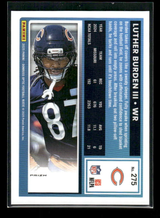Luther Burden III - 2025 Optic Football - Purple Shock - Rated Rookie