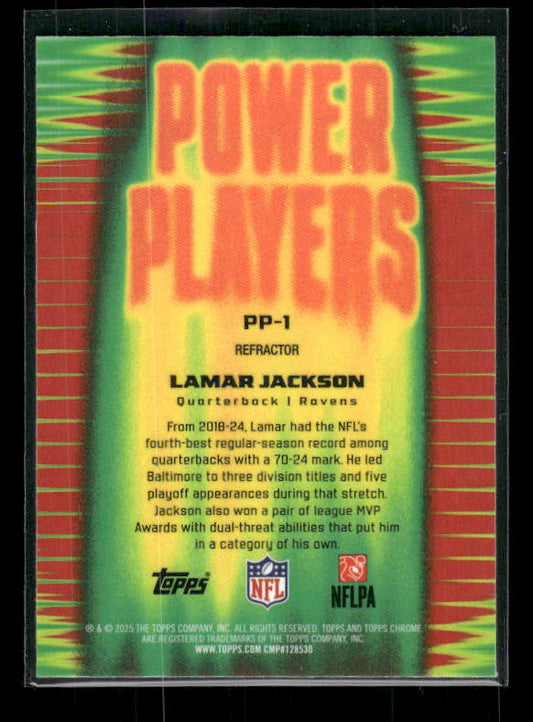 Lamar Jackson - 2025 Topps Chrome Football - Power Players Refractor