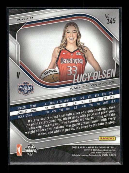 Lucy Olsen - 2025 Prizm WNBA - White Seismic - Rookie Variation
