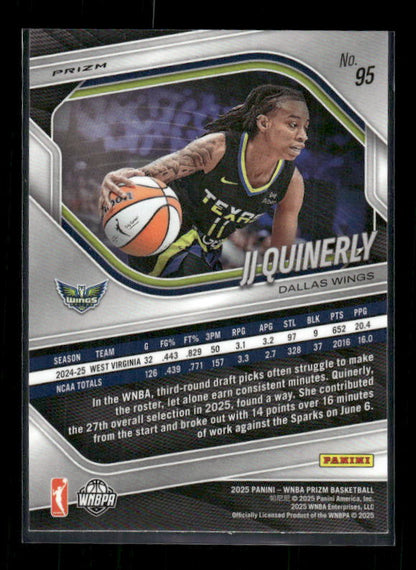 JJ Quinerly - 2025 Prizm WNBA - Blue Velocity - Rookie