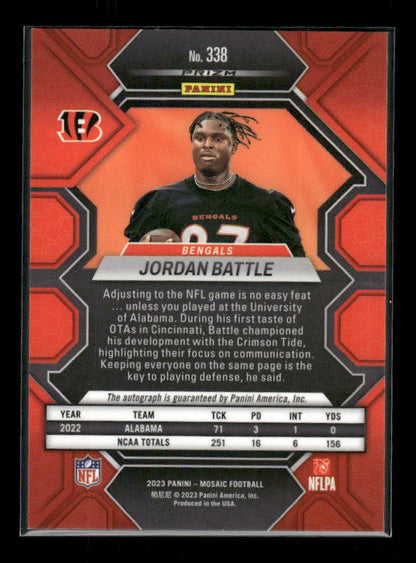 Jordan Battle - 2023 Mosaic Football - Mosaic Prizm Auto