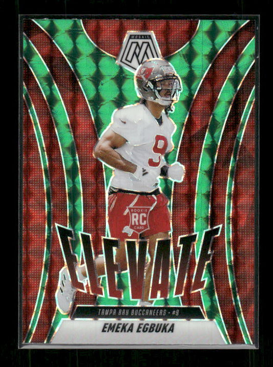 Emeka Egbuka - 2025 Mosaic Football - Green Mosaic Elevate - Rookie