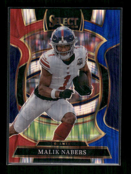 Malik Nabers - 2025 Select Football - Red & Blue Shock
