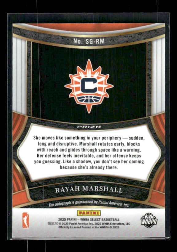 Rayah Marshall - 2025 Select WNBA - Signatures Auto - Rookie