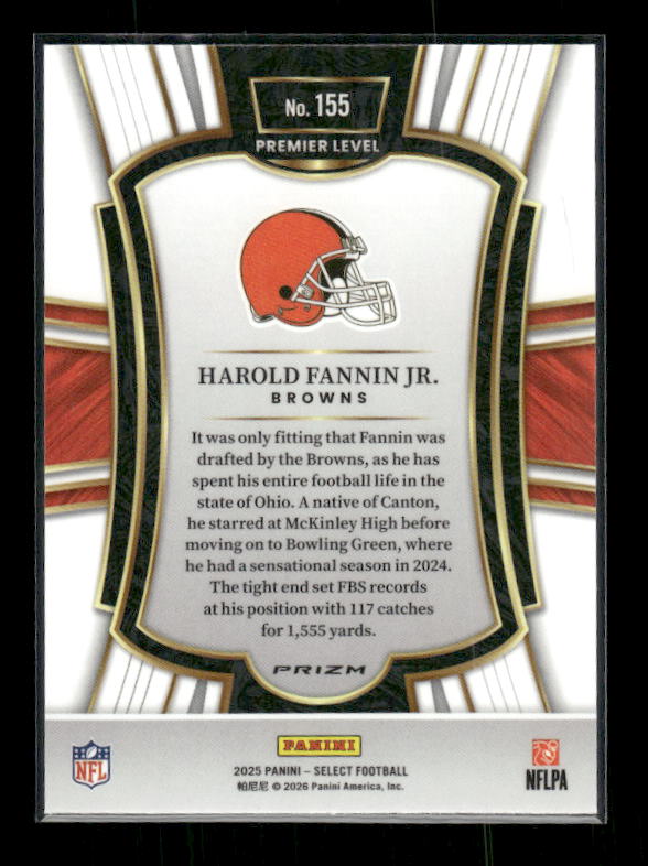 Harold Fannin Jr. - 2025 Select Football - Premier Silver Prizm - Rookie