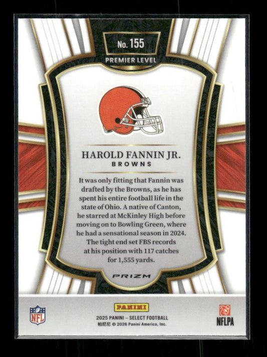 Harold Fannin Jr. - 2025 Select Football - Premier Silver Prizm - Rookie