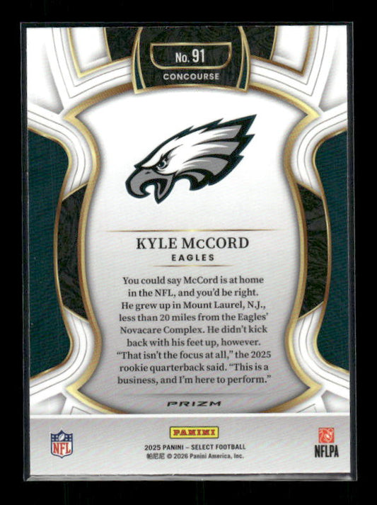 Kyle McCord - 2025 Select Football - Black & Red Shock - Rookie