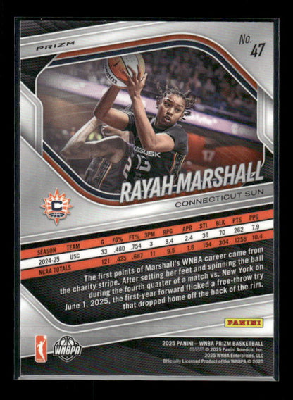 Rayah Marshall - 2025 Prizm WNBA - White Seismic - Rookie