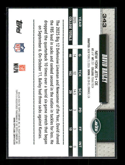David Bailey - 2026 Flagship Football - Sandglitter - Rookie