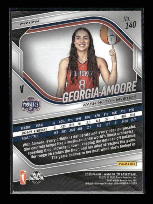 Georgia Amoore - 2025 Prizm WNBA - White Seismic - Rookie Variation