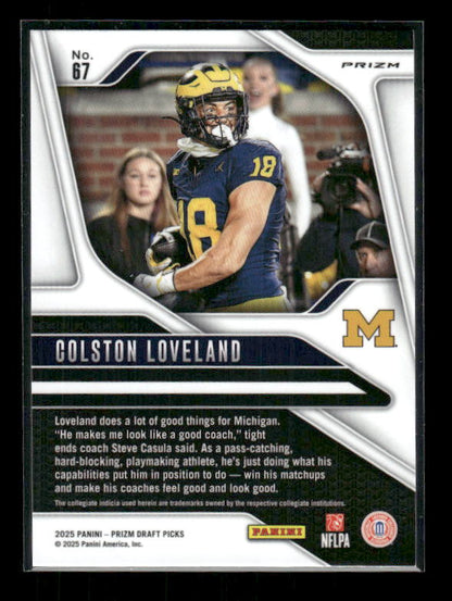 Colston Loveland - 2025 Prizm Draft Picks Football - Purple Wave - Rookie