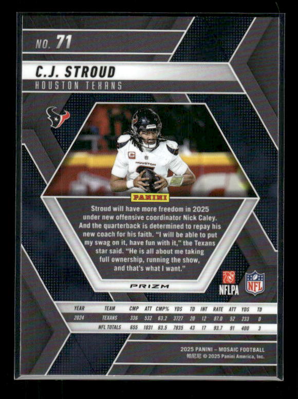 C.J. Stroud - 2025 Mosaic Football - Silver Prizm