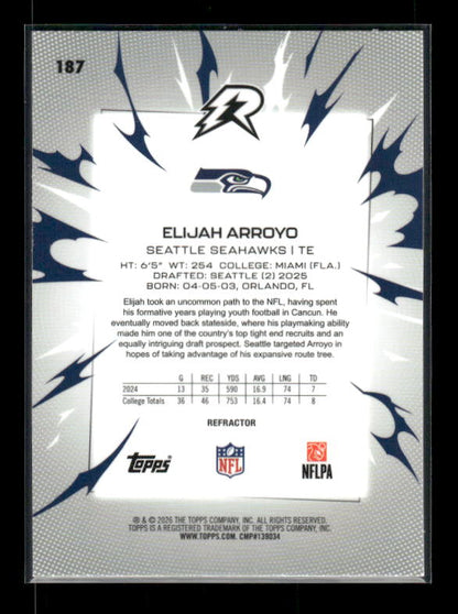 Elijah Arroyo - 2025 Resurgence Football - Refractor - Rookie