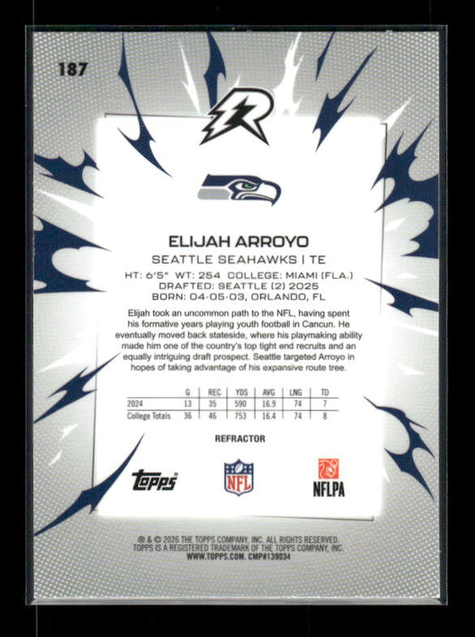Elijah Arroyo - 2025 Resurgence Football - Refractor - Rookie