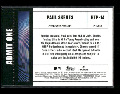 Paul Skenes - 2026 Topps Chrome Baseball - Big Ticket Players