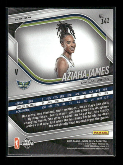 Aziaha James - 2025 Prizm WNBA - White Seismic - Rookie Variation