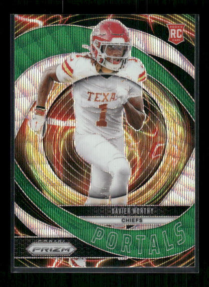 Xavier Worthy - 2024 Panini Prizm - Green Wave Portals - Rookie