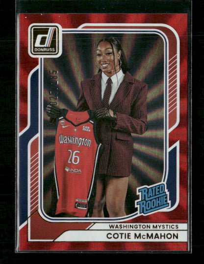 Cotie McMahon - 2026 Donruss WNBA - Red Laser /185 - Rated Rookie