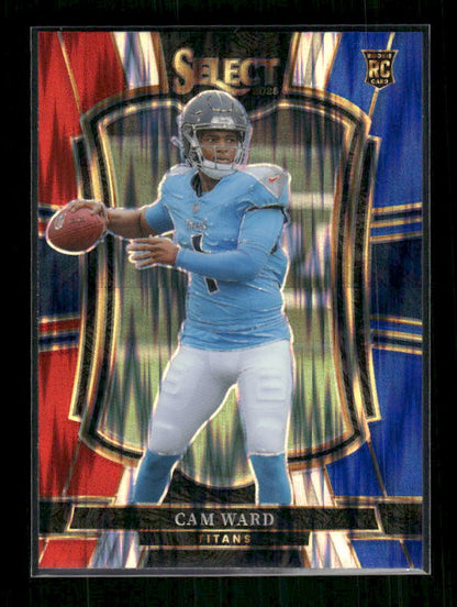 Cam Ward - 2025 Select Football - Premier Red & Blue Shock - Rookie