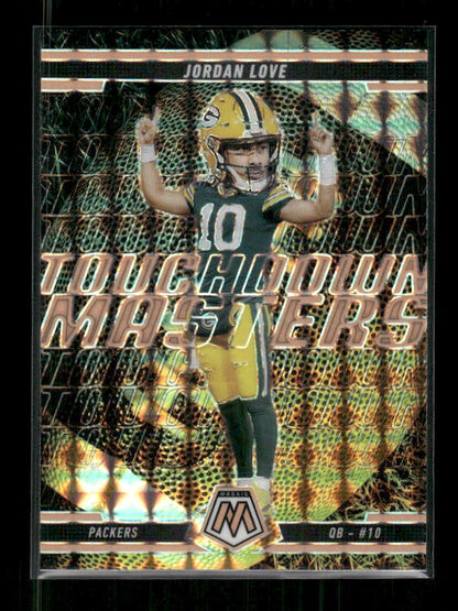 Jordan Love - 2025 Mosaic Football - Orange Fluorescent Touchdown Masters