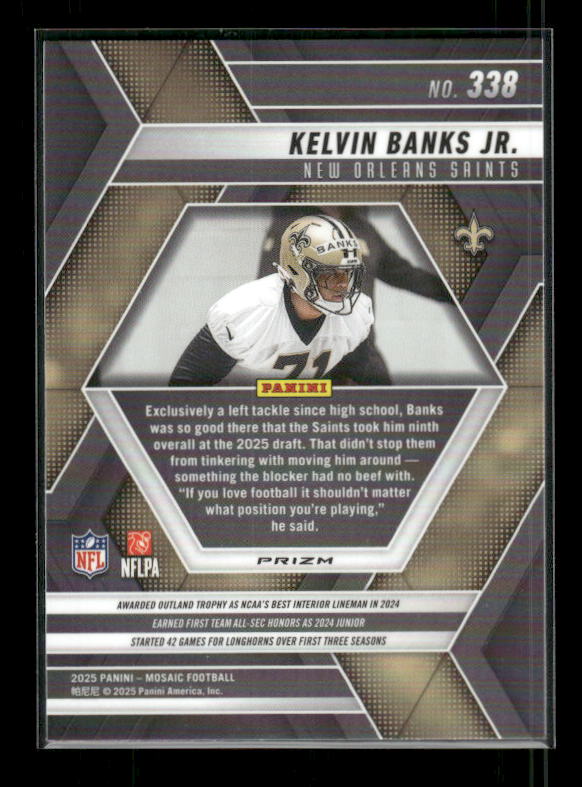 Kelvin Banks Jr. - 2025 Mosaic Football - Silver Prizm - Rookie