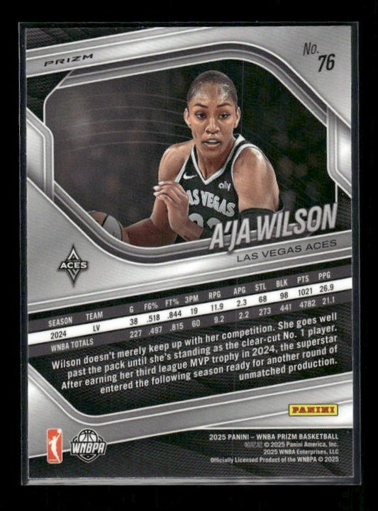 A'Ja Wilson - 2025 Prizm WNBA - White Seismic
