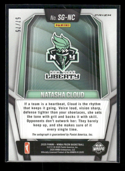 Natasha Cloud - 2025 Prizm WNBA - Signatures Blue Prizm Auto /75