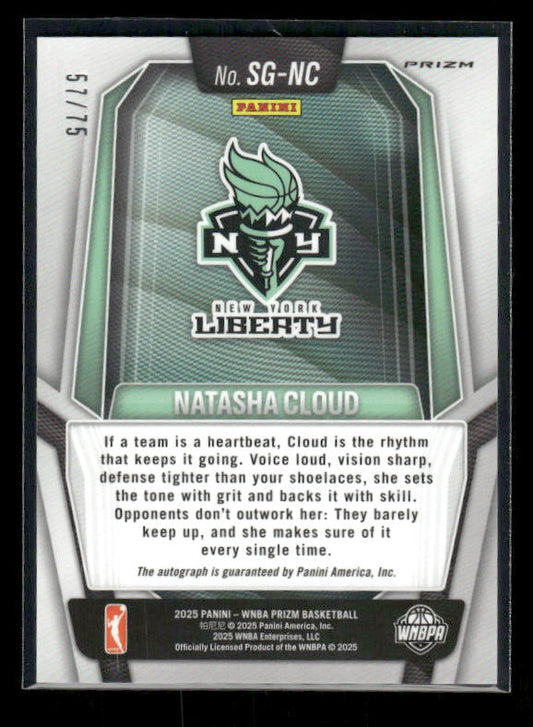 Natasha Cloud - 2025 Prizm WNBA - Signatures Blue Prizm Auto /75