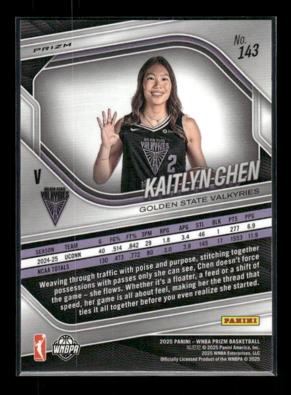 Kaitlyn Chen - 2025 Prizm WNBA - Silver Prizm - Rookie Variation
