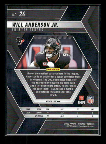 Will Anderson Jr. - 2025 Mosaic Football - Silver Prizm