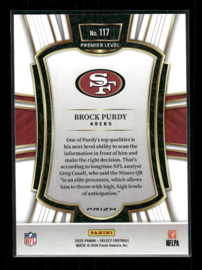 Brock Purdy - 2025 Select Football - Red & Blue Shock