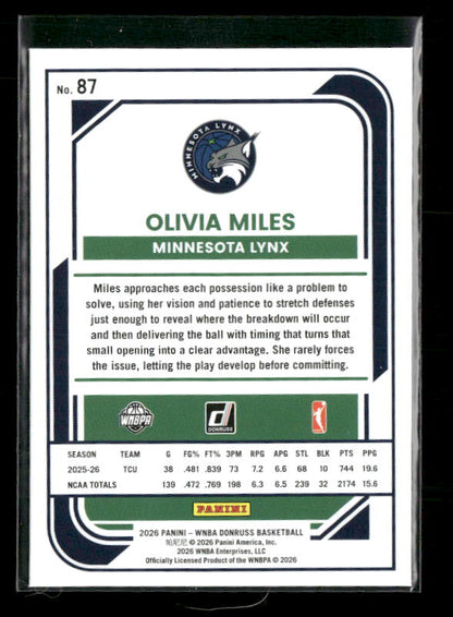 Olivia Miles - 2026 Donruss WNBA - Rated Rookie