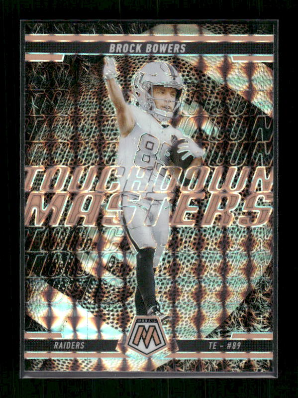 Brock Bowers - 2025 Mosaic Football - Orange Fluorescent Touchdown Masters