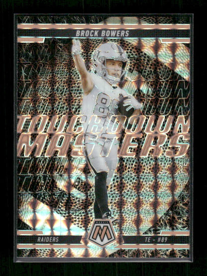 Brock Bowers - 2025 Mosaic Football - Orange Fluorescent Touchdown Masters